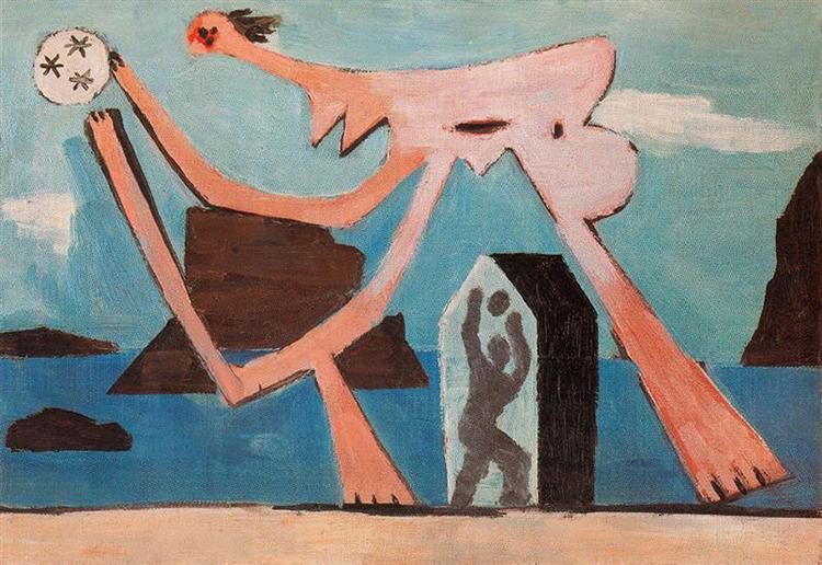 Pablo Picasso Oil Painting Ballplayers On The Beach